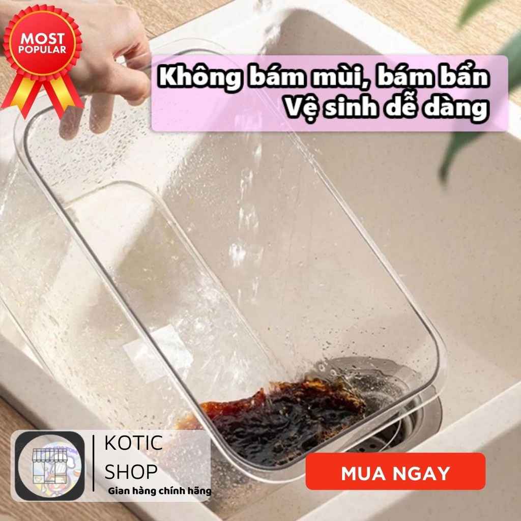 Hộp nhựa đựng thực phẩm Hakori trong suốt có khay lót đáy giúp ráo nước - chất liệu cao cấp an toàn cho sức khỏe