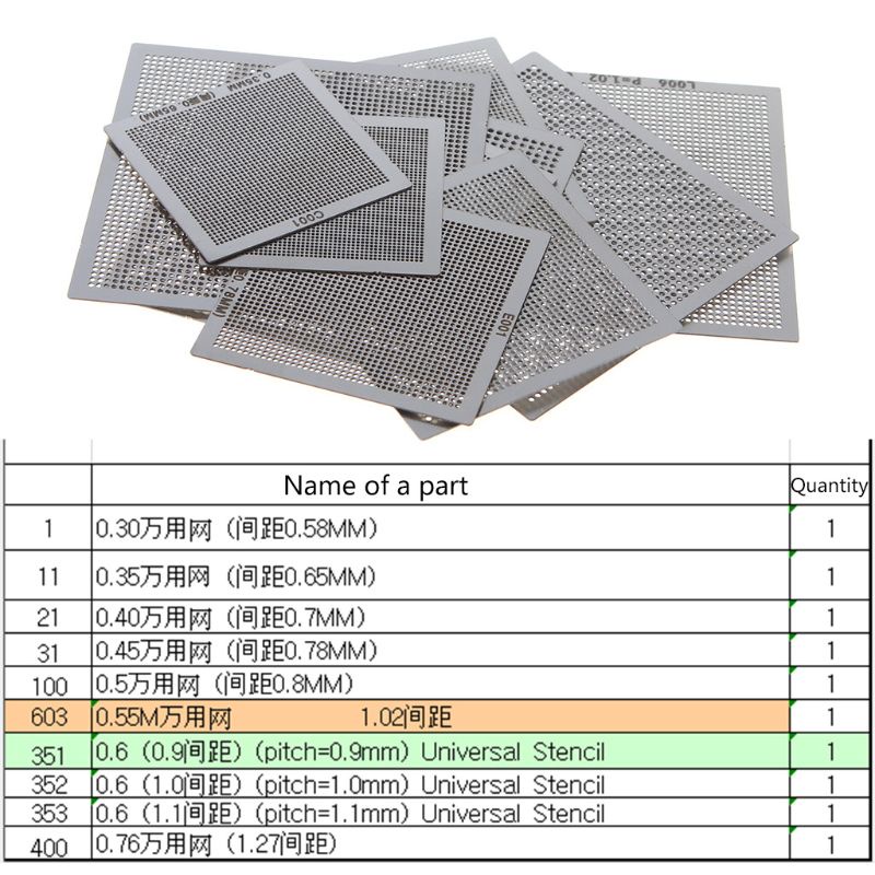 Bộ 10 Khuôn Chip IC BGA Cho Máy Tính