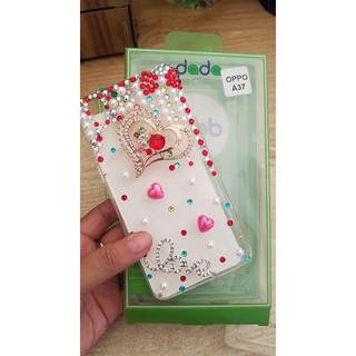 Ốp lưng đính đá Iphone- Samsung- Oppo ( Mẫu tim đá)