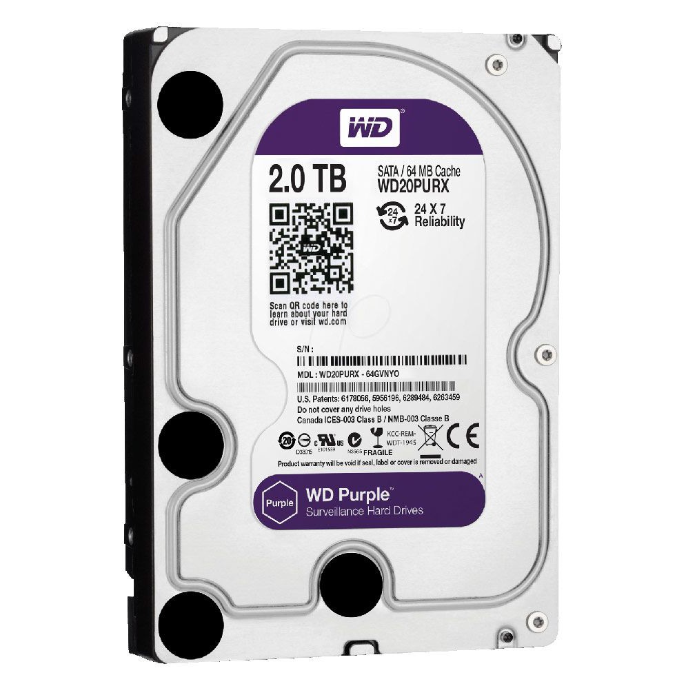 Ổ cứng HDD 2TB Western Digital WD Tím chuyên camera - Vĩnh Xuân phân phối