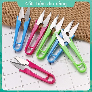 Kéo Bấm Chỉ dùng cho thêu thủ công - Kéo Cắt Chỉ Cán Nhựa Chữ U Nhiều Màu