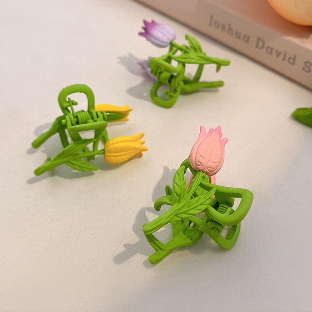 Kẹp Tóc Kim Loại Hình Hoa Tulip / Cá Mập Nhỏ Thời Trang Cho Nữ