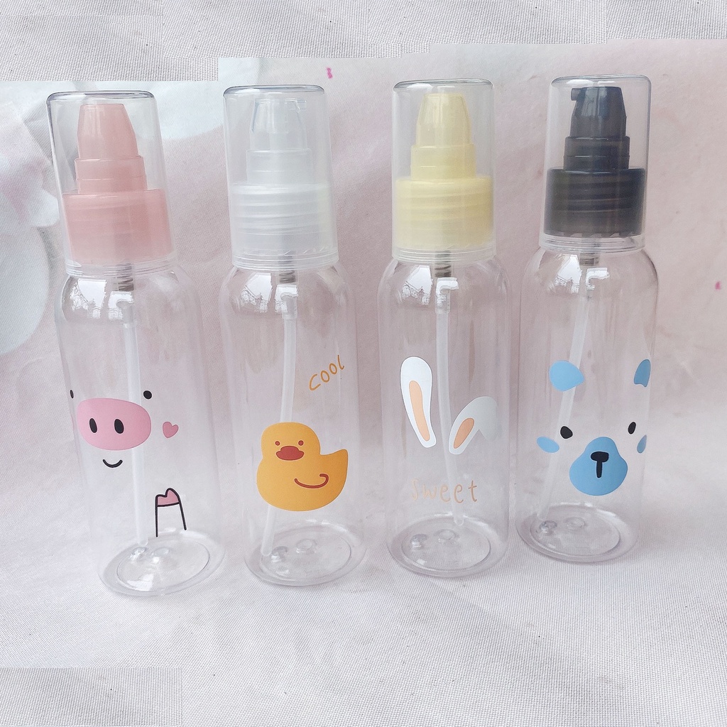 Chai chiết mỹ phẩm 100ml, Chiết toner, nước tẩy trang kem dưỡng, dầu gội, dầu xả/ Chai nhựa đầu nhấn