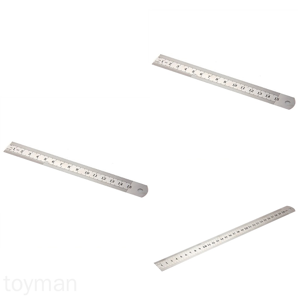 Thước đo hai mặt dài 15cm / 30cm bằng thép không gỉ cho học sinh/ nhân viên văn phòng