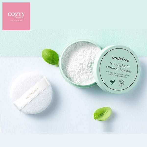 Phấn phủ kiềm dầu innisfree ❣️FREESHIP❣️dạng bột khoáng Innisfree No Sebum Mineral Powder 5g.