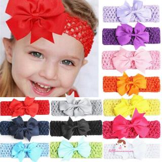 Băng đô cài tóc phối nơ đáng yêu cho bé gái