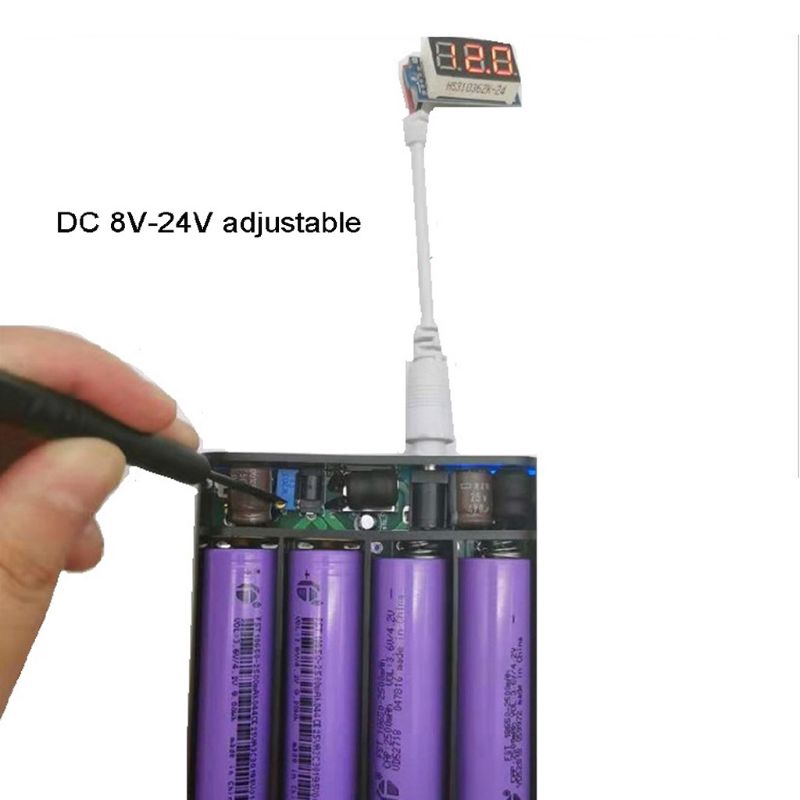 USB DC 8V-24V Output 4x 18650 Batteries DIY Power Bank for Cellphone Router LED