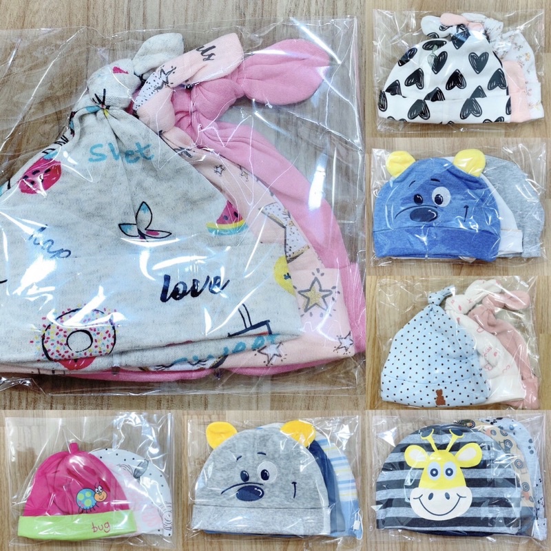 Mũ cho bé sơ sinh 💖𝑭𝑹𝑬𝑬𝑺𝑯𝑰𝑷💖 kiểu chóp,mũ tròn,turban chất liệu cotton