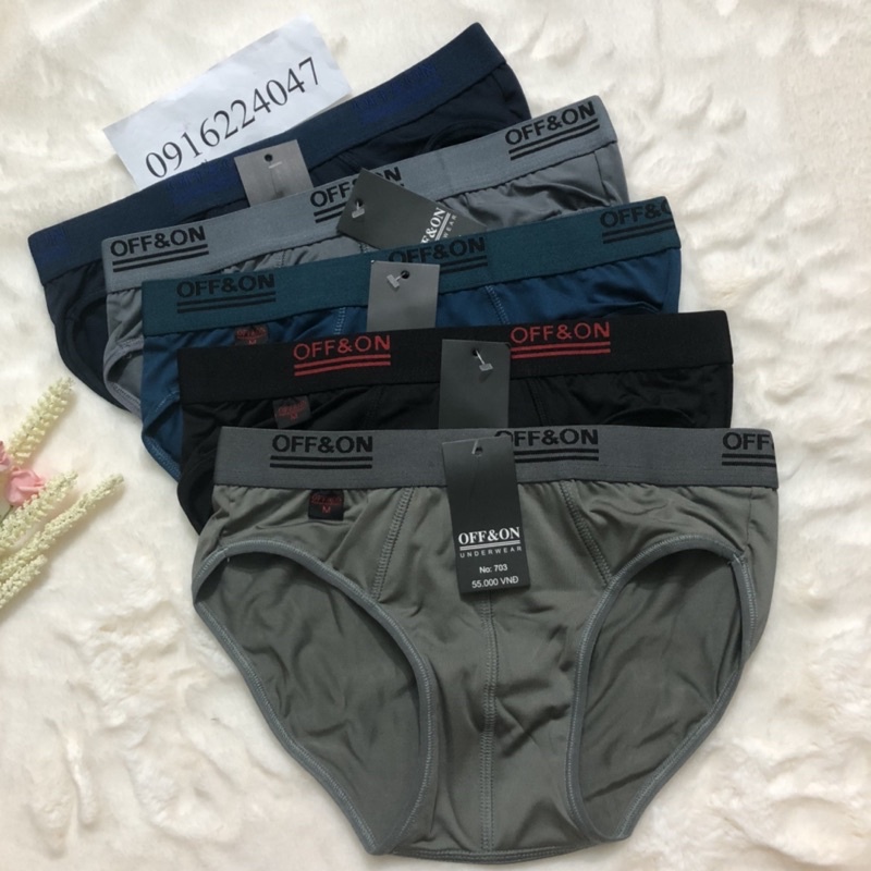 Set 5 Quần lót nam thun lạnh, quần chíp nam lưng vừa, co giãn cực êm