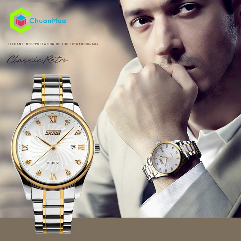 Đồng hồ Nam Skmei 9101 số kim cương DHA345 | BigBuy360 - bigbuy360.vn