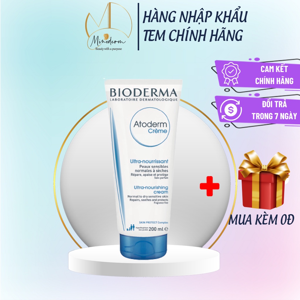 Kem dưỡng ẩm Bioderma Atoderm Crème cho da khô, da nhạy cảm 200ml