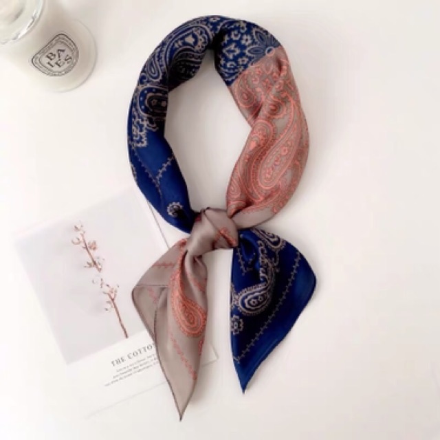 Khăn turban lụa vuông size 70x70cm - Maben