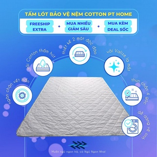 Tấm lót bảo vệ nệm Cotton mềm mại thông thoáng có thun ràng - Đủ kích thước