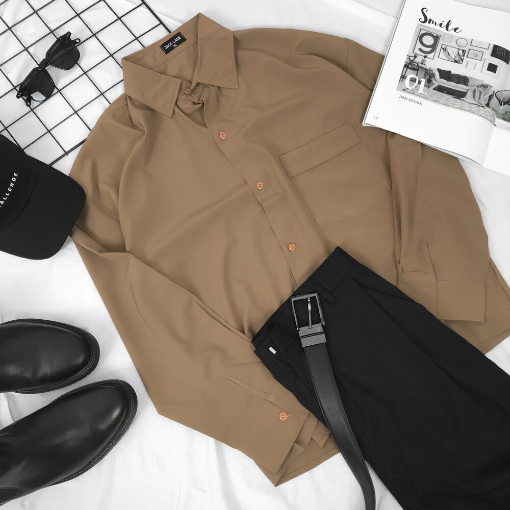 Áo sơmi dài tay Basic, JACKLANE, Áo sơmi dài tay Unisex Jack Lane | BigBuy360 - bigbuy360.vn