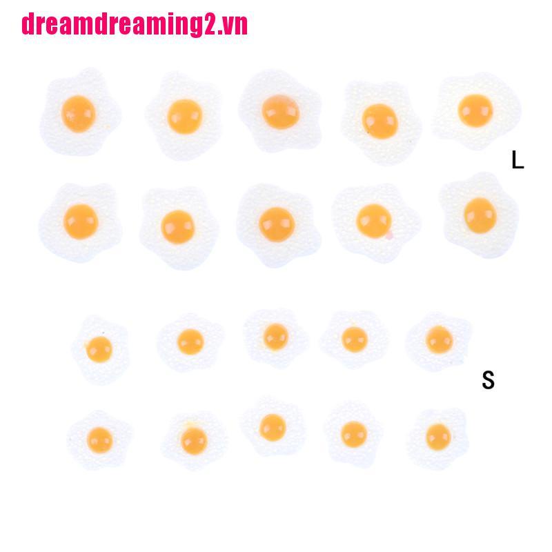 Set 10 Trứng Chiên Mini Tỉ Lệ 1: 12 Dùng Để Trang Trí Nhà Búp Bê