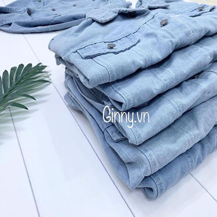 -HÀNG NHẬP KHẨU Áo Khoác Chống Nắng Jean Basic Unisex Nam Nữ | Form Bigsize Thoải Mái | Chất Dày Dặn | Có Túi Trong Liên