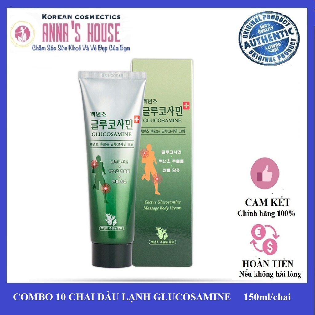 [HÀNG CHÍNH HÃNG] Dầu Lạnh Xoa Bóp Hàn Quốc Glucosamine (10 chai x 150ml)