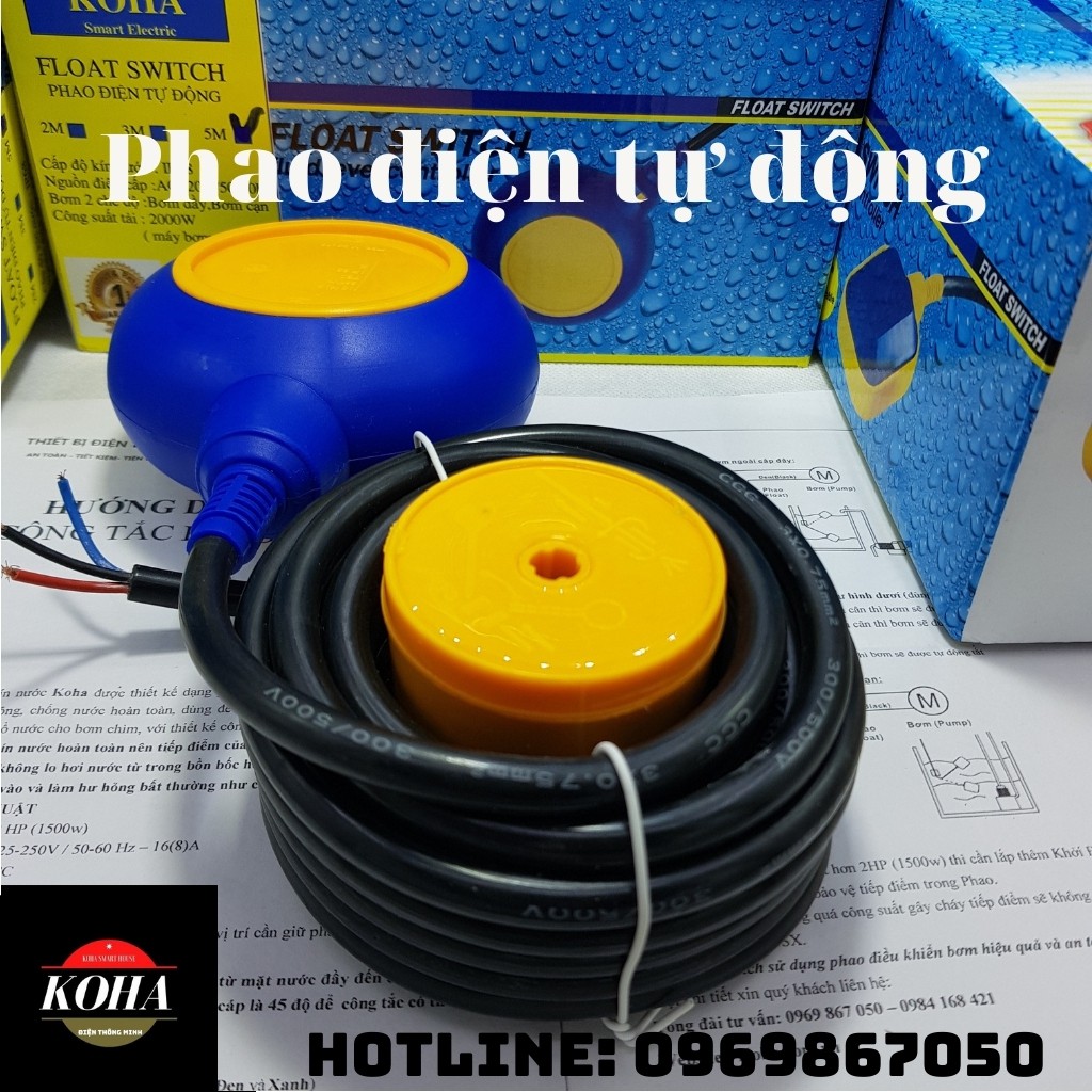 Phao điện bơm nước tự động chống tràn bể nước KOHA Smart House Kws-5m