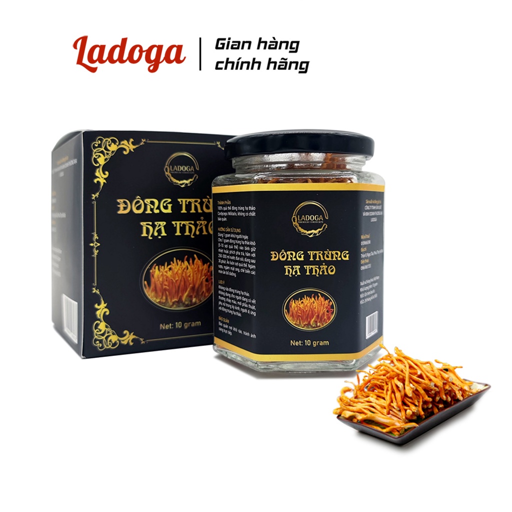 Nấm Đông Trùng Hạ Thảo LADOGA sấy thăng hoa đóng hộp 10g