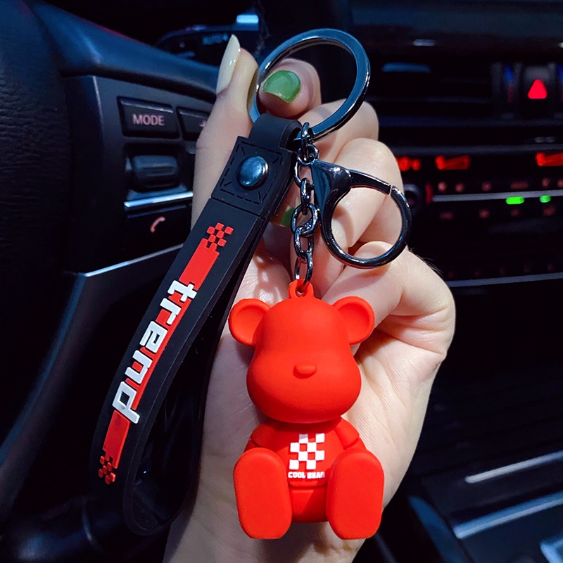 Móc khóa gấu bearbrick ngồi dễ thương nhiều màu sắc dùng làm móc túi balo túi xách quà tặng bạn bè người thân -TH20