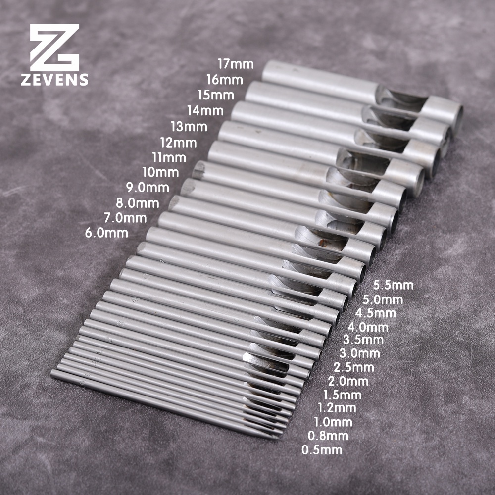 Dụng Cụ Đục Lỗ Đồ Da Thủ Công Hình Tròn Bằng Thép Kích Thước 0.5/0.8/1.0/1.2mm