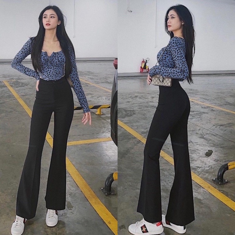 Quần ống loe dáng thon dài hàng hóa mới hot hit 2022 Nội y xanh chất đẹp deal xịn sexy