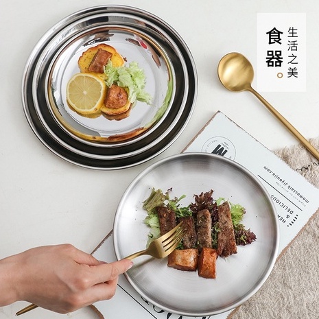 Khay đựng đồ ăn bằng thép không gỉ phong cách Hàn Quốc sang trọng hiện đại