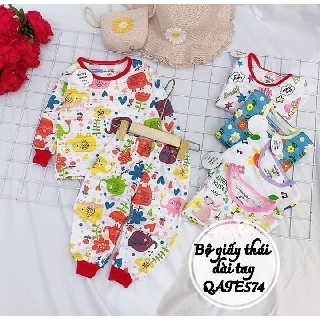 Đồ bộ quần áo dài tay cho bé chất giấy QATE574 cho bé từ sơ sinh đến 18kg