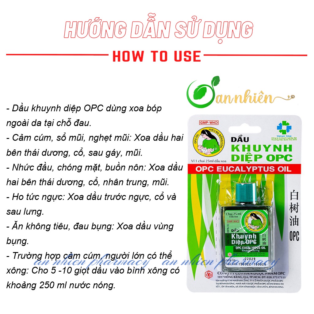 Dầu Khuynh diệp OPC phòng ngừa cảm cúm, sổ mũi, nghẹt mũi 25ml