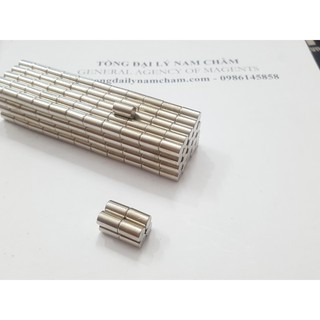 Nam châm viên 6x10mm trắng đất hiếm