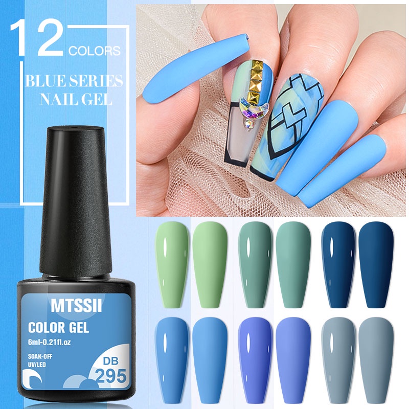 Gel sơn móng UV mềm MTSSII 6ml màu tím xanh lam
