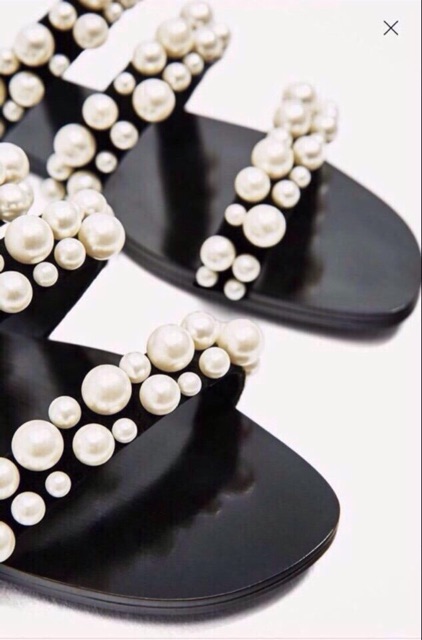 Dép lê ngọc trai zara