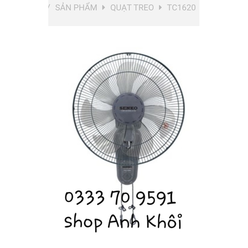 Quạt Máy Senko TC1620 ( Quạt treo tường công suất lớn )