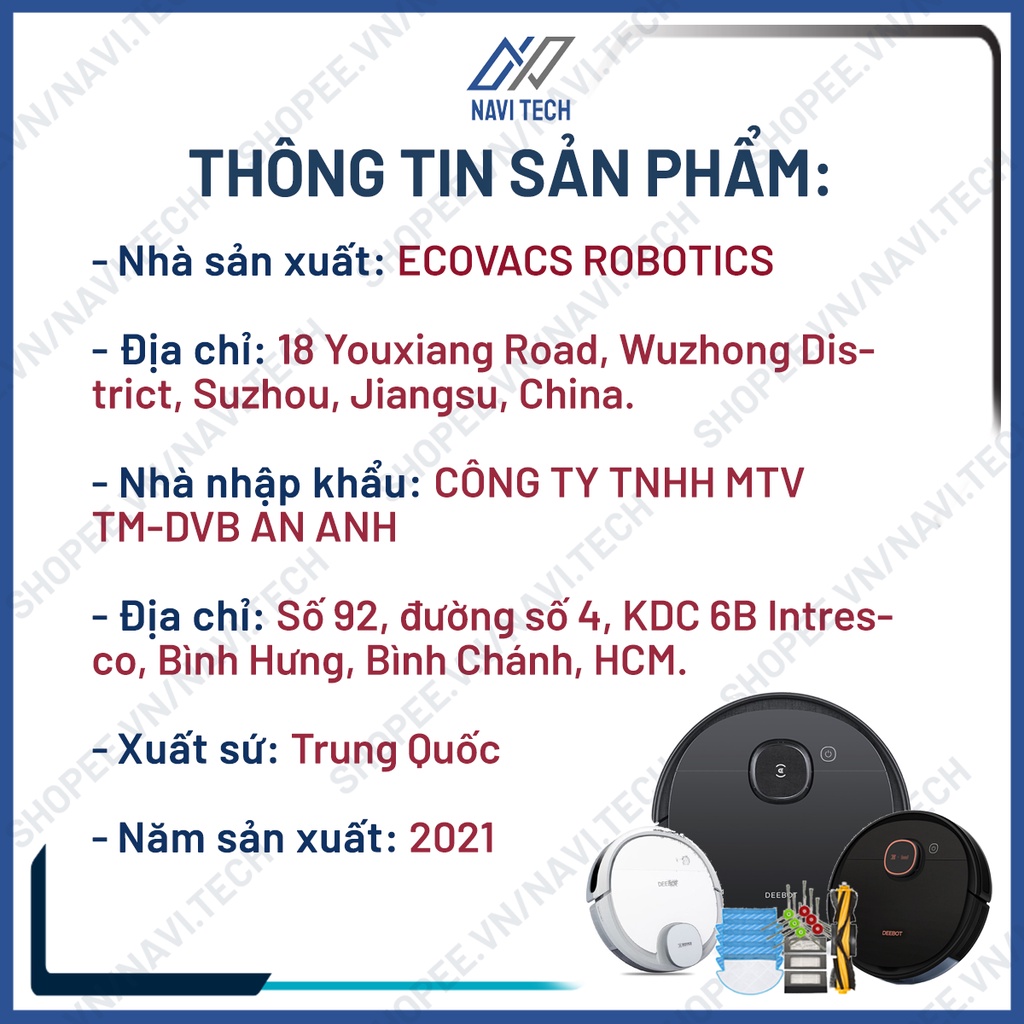 Phụ kiện chổi giữa, chổi chính, chổi cuộn Robot hút bụi lau nhà Ecovacs Deebot DE53, DE55, DD35, DJ35, DG36, DT87, DT85