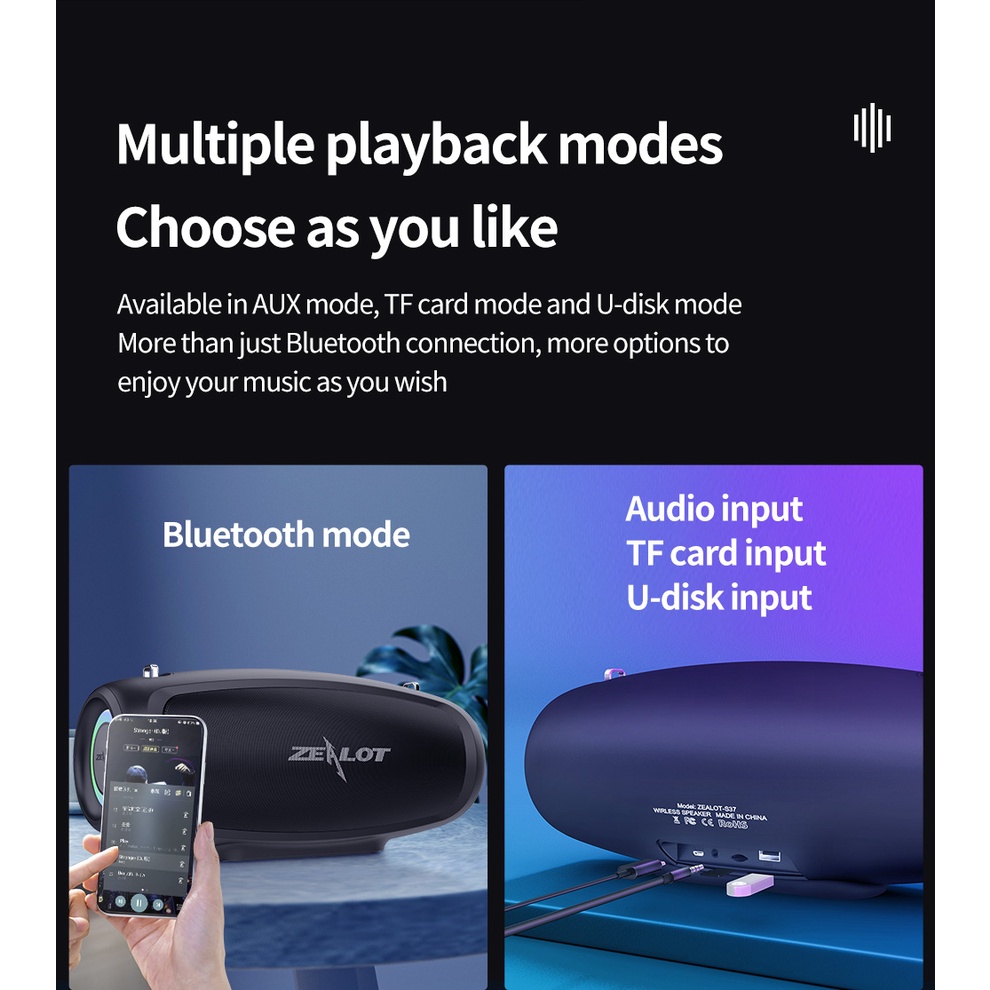 Bộ Loa Bluetooth Zealot S37L 60W Cao Cấp Kèm Phụ Kiện