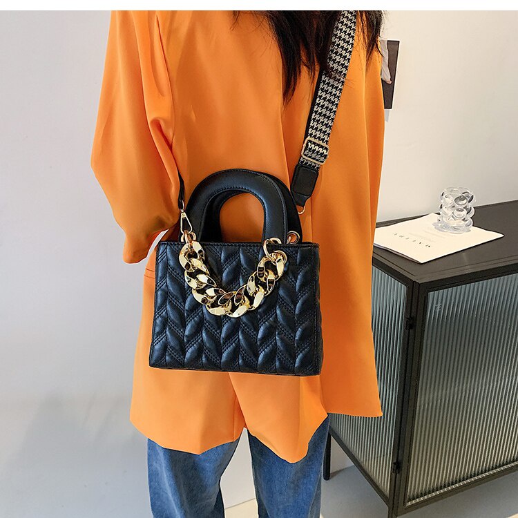 Túi đeo chéo JASMIN NOIR chất da PU dáng vuông có dây đeo bản rộng thời trang mùa hè 2021 trẻ trung cho nữ