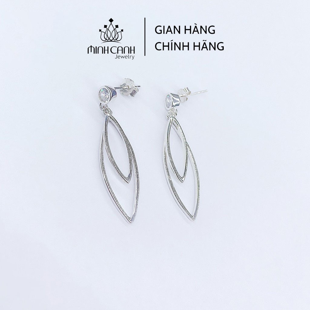 Bông Tai 2 Hình Elip Bạc Ý S925 - Minh Canh Jewelry