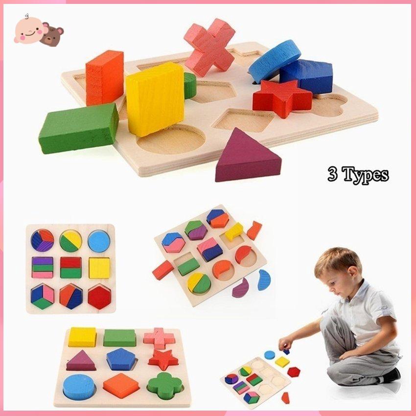 Đồ Chơi Giáo Dục Hình Học Bằng Gỗ Cho Bé