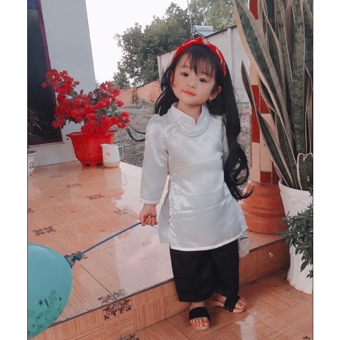 Áo dài lụa tay phồng siêu hot