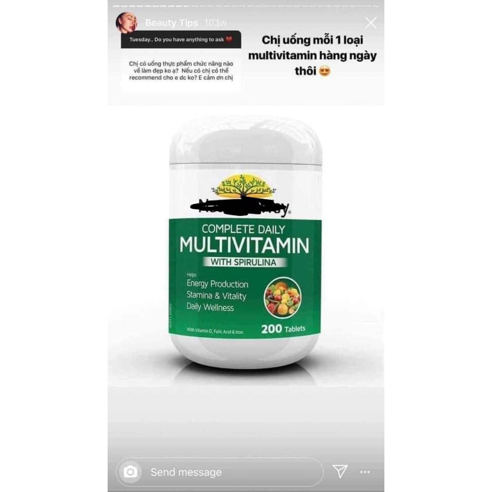 Hộp đựng vitamin tổng hợp rau củ Multivitamin Nature's way