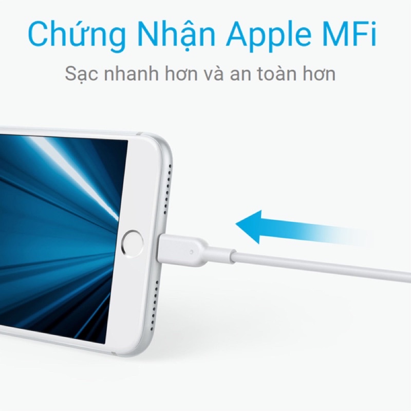 Cáp Lightning Anker Powerline II - Dài 0.9m - A8432 Chính hãng