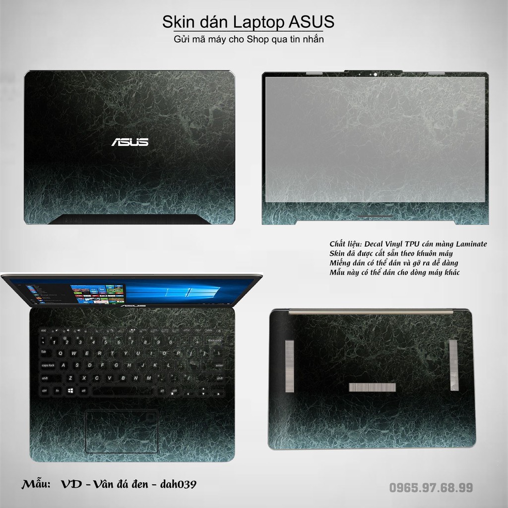 Skin dán Laptop Asus in hình vân đá _nhiều mẫu 3 (inbox mã máy cho Shop)