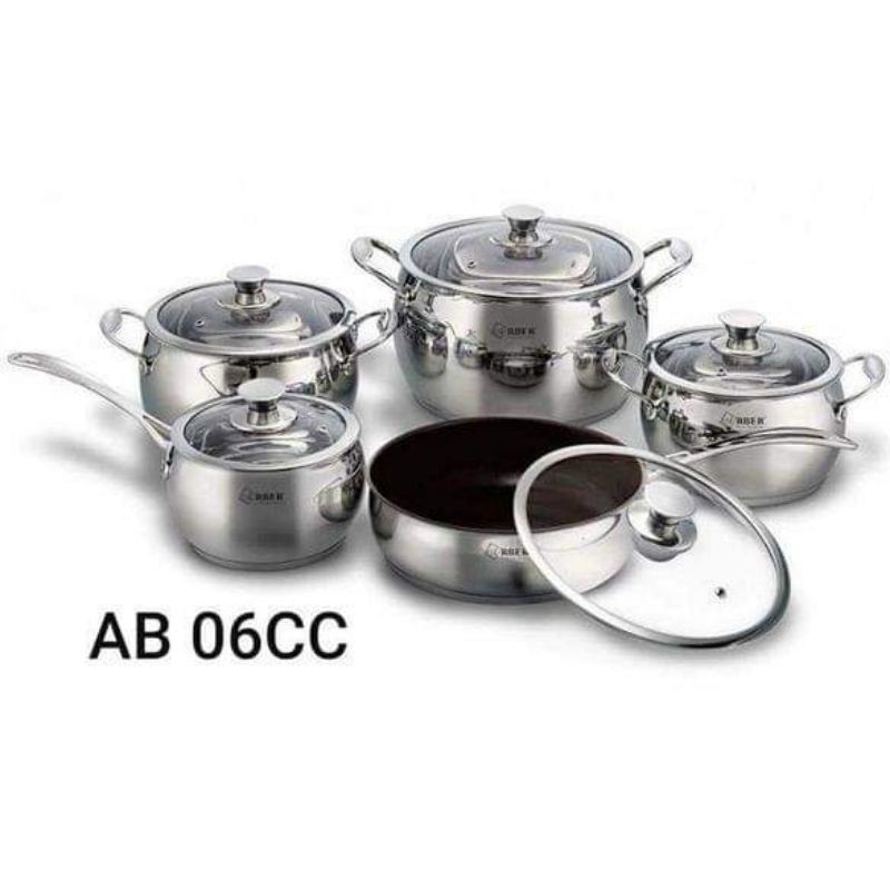 BỘ 5 NỒI CHẢO ARBER MẪU MỚI CAO CẤP CHÍNH HÃNG ĐỨC AB06CC