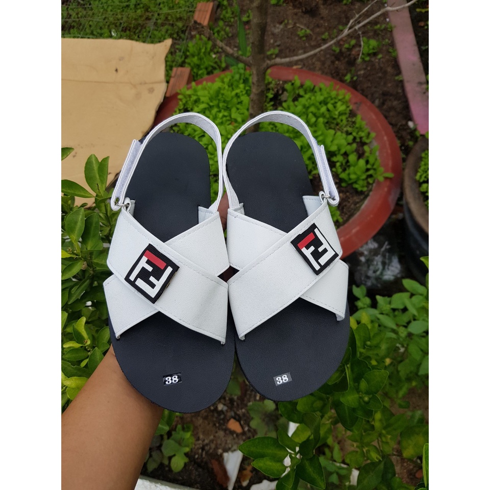 sandal đồng nai dép xăng đan nam và nữ đế đen quai trắng size từ 35 nữ đến 43 nam