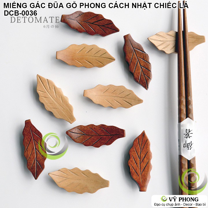 MIẾNG GÁC ĐŨA HÌNH CHIẾC LÁ GỖ TRINH NAM PHONG CÁCH NHẬT BẢN TRANG TRÍ BẾP ĐẠO CỤ CHỤP ẢNH SẢN PHẨM INS DCB-36