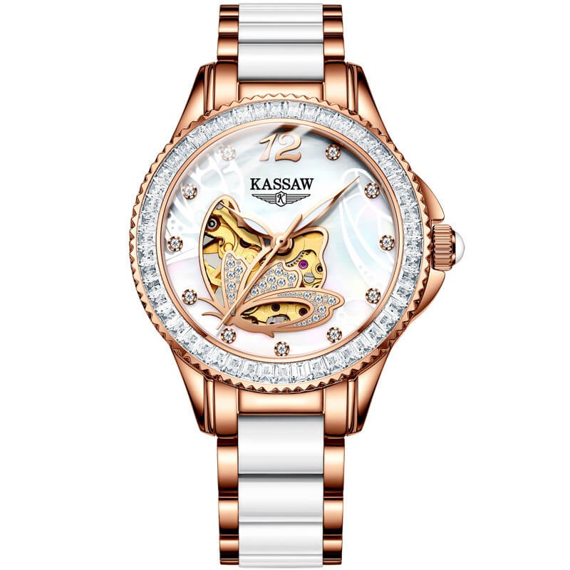 Đồng hồ nữ chính hãng KASSAW K889-1 Kính sapphire ,chống xước ,Chống nước 50m ,Bảo Hành 24 Tháng,máy cơ (Automatic)