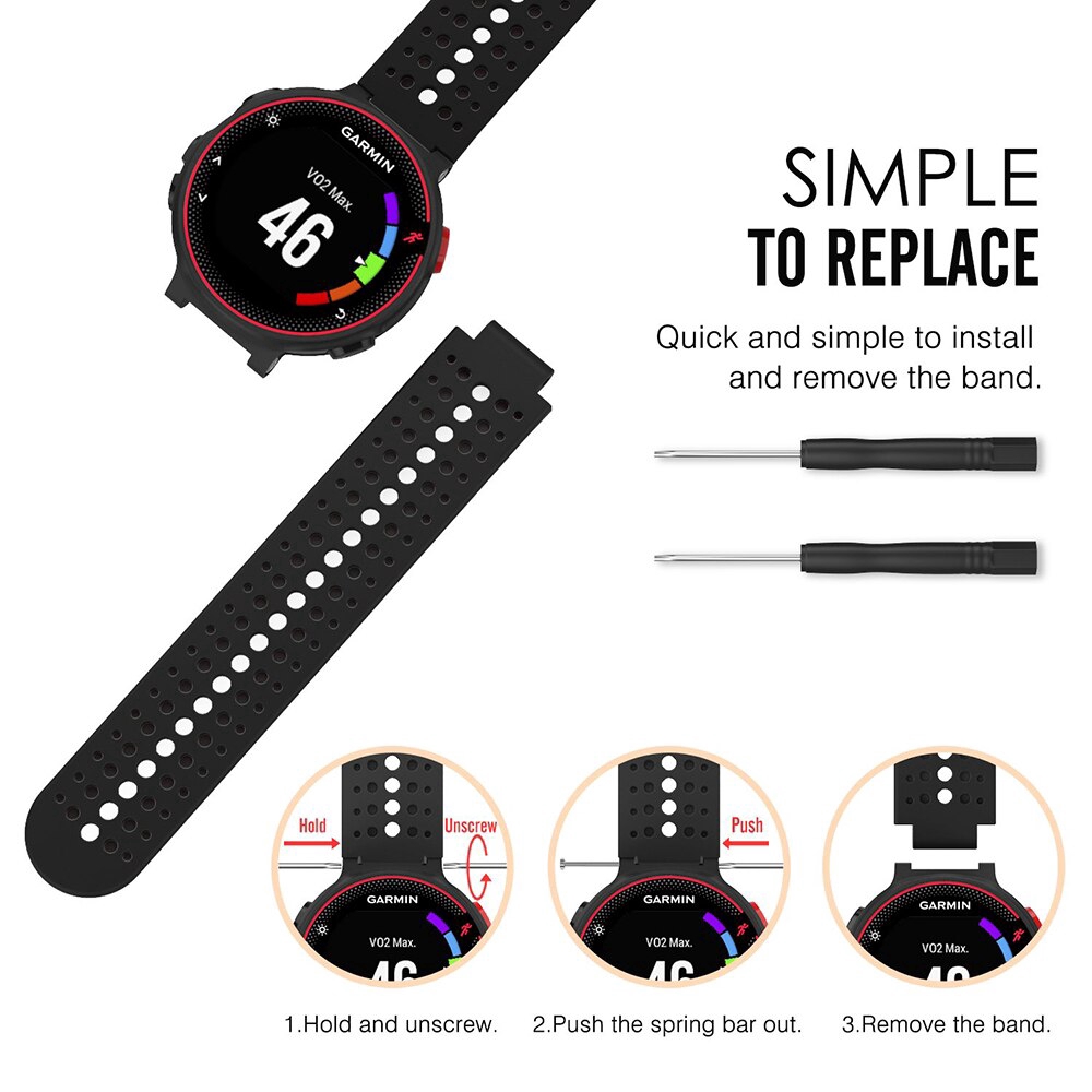 Dây Đeo Thay Thế Chất Liệu Silicon Màu Trơn Cho Garmin Forerunner 235