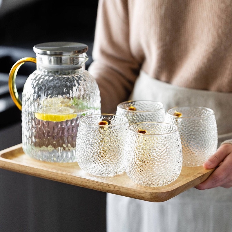Bình thuỷ tinh đốm tuyết Borosilicat phong cách Bắc Âu