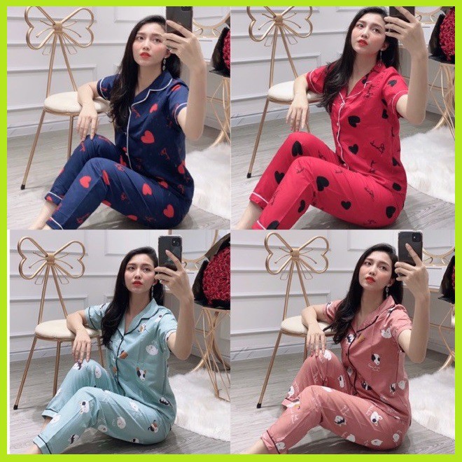 Đồ bộ Pijama mặc nhà Kate Thái Tay ngắn quần dài Form dưới 60 kí | BigBuy360 - bigbuy360.vn