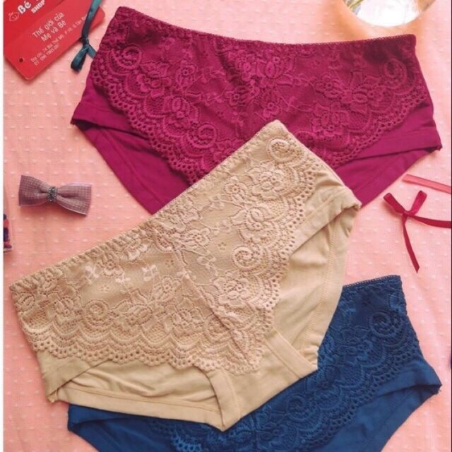 [Q1255] Combo 10 quần lót cotton ren